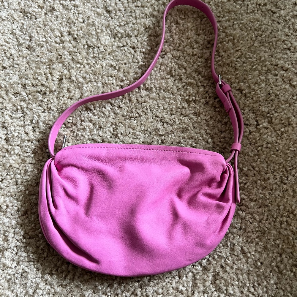 Cos Gathered Leather Bag in Pink NWOT